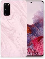 Geschikt voor Samsung Galaxy S20 TPU Siliconen Hoesje Marble Roze