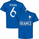 Frankrijk Pogba 6 Team T-Shirt - Blauw - XXL