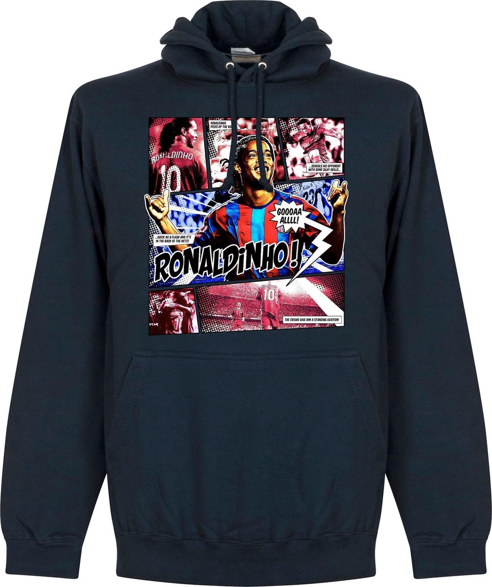 Ronaldinho Barca Comic Hoodie - Navy - L