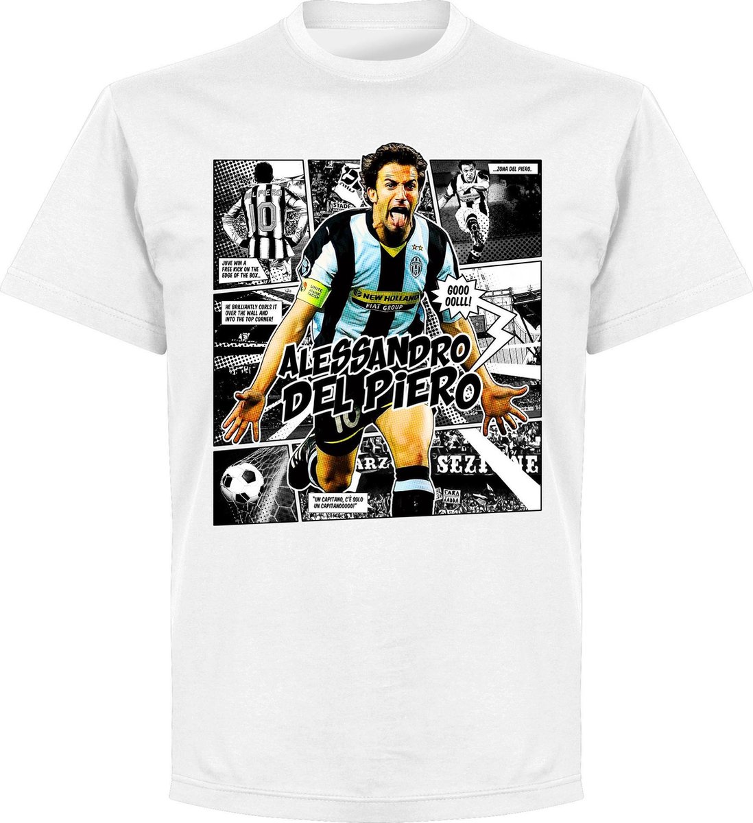 1098x1200.jpg Del Piero Comic T-shirt - Wit - L - Afbeelding 1