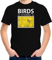 Dieren foto t-shirt Blauwborst vogel - zwart - kinderen - birds of the world - cadeau shirt Blauwborst vogels liefhebber XS (110-116)