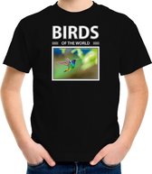 Dieren foto t-shirt Kolibrie vogel - zwart - kinderen - birds of the world - cadeau shirt vogel liefhebber S (122-128)