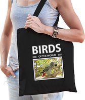 Dieren roodstaart papegaai foto tas volw + kind zwart - birds of the world - kado boodschappentas/ gymtas / sporttas - Papegaaien