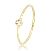 My Bendel - Gouden ring met kristal steen - Fijne aanschuifring met kristal steen, gemaakt van mooi blijvend edelstaal - Met luxe cadeauverpakking