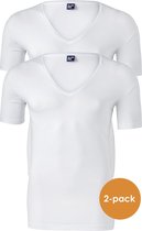 Alan Red Stretch T-shirts diepe V-hals (2-pack) - No Neck - wit -  Maat L