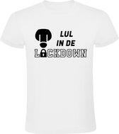 Lul in de Lockdown heren t-shirt | corona |virus | Hans Teeuwen |  Wit