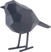 Pt, Bird - Decoratief Beeld - Polyresin - 13,5x7,5x17cm - Mat Donkerblauw
