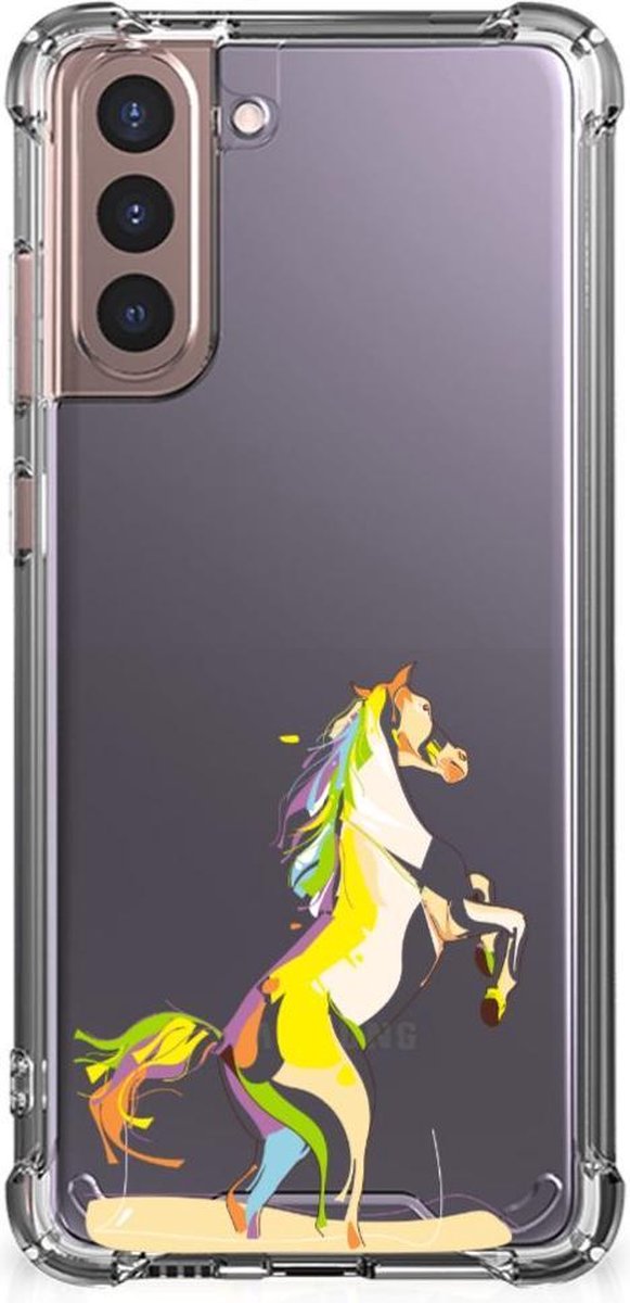 Samsung Galaxy S21 Plus Stevig Bumper Hoesje Horse Color