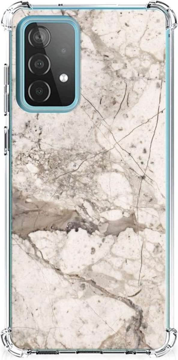 Samsung Galaxy A52 4G/5G Anti-Shock Hoesje Marmer Beige