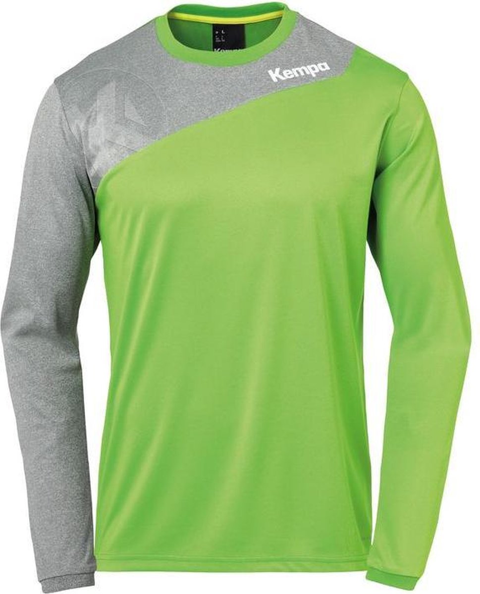 Kempa Core 2.0 Longsleeve Hoop Groen-Donker Grijs Melange Maat 2XL