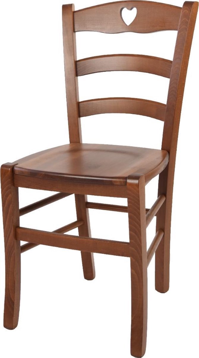 Tommychairs Cuore - Eetkamerstoel - 1 Stuk - Licht Walnoot - Hout
