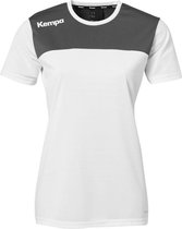 Kempa Emotion 2.0 Shirt Korte Mouw Dames Wit-Antraciet Maat M