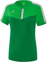 Erima Squad T-Shirt Dames Fern Green-Smaragd-Zilver Grijs Maat 38