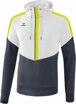 Erima Squad Sweatshirt Met Capuchon Wit-Slate Grijs-Lime Maat XL