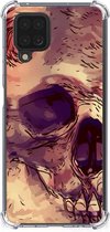 Anti Shock hybrid Case Geschikt voor Samsung Galaxy A12 Telefoonhoesje met doorzichtige rand Skullhead