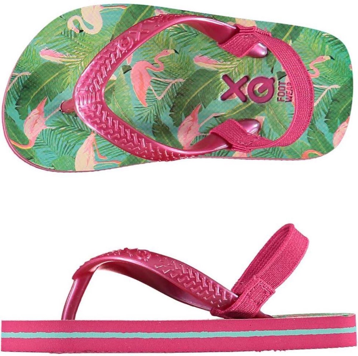 XQ Footwear Slippers Flamingo Meisjes Roze groen