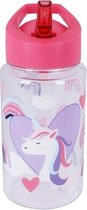 Prêt Drinkfles 400 Ml Eenhoorn 12 X 7 Cm Roze/transparant
