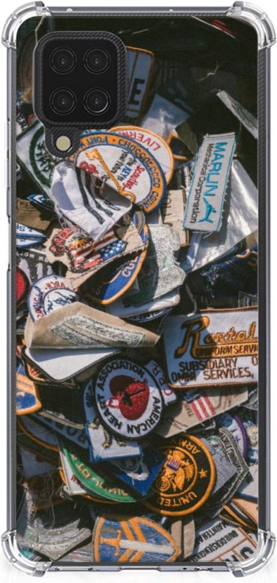 Samsung Galaxy A12 Anti-shock Hoesje met foto Badges