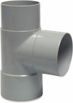 T-stuk 87° PVC-U 70 mm lijmmof x lijmmof x verjonging grijs