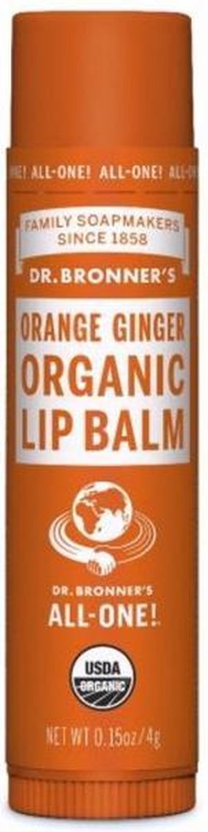 Dr. Bronner's Lippenbalsem Orange Ginger Organic Lip Balm - Duurzaam - Lipverzorging - Lippenbalsem