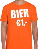 Koningsdag t-shirt bier 1 euro oranje - heren - Kingsday outfit / kleding / shirt XL