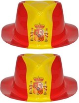 4x stuks kojak verkleed hoed Spanje van plastic - Landen vlag supporters artikelen