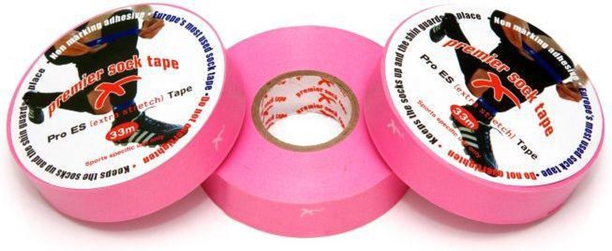 Premier Socktape voetbal sokkentape 19mm Roze