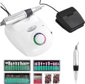 Claresa 160-Delige Nagelfrees Set 65W. Compleet Inclusief Schuurkapjes Wit