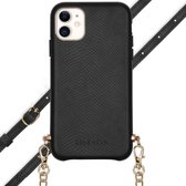 Selencia Aina Slang Hoesje met koord voor de iPhone 11 - Zwart