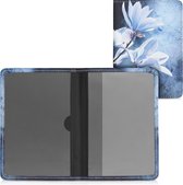 kwmobile hoes voor kentekenbewijs en rijbewijs - Omslag met pasjeshouder in wit / grijs / blauw - Imitatieleer - Magnolia design