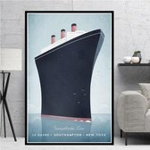 Titanic Minimalist Poster - 21x30cm Canvas - Multi-color