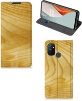 Stand Case OnePlus Nord N100 Smart Cover Licht Hout