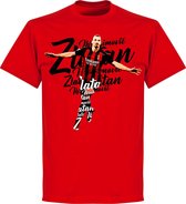 Ibrahimovic Milan Script T-Shirt - Rood - XS