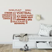 Muursticker Voetbal Woorden Wolk -  Bruin -  80 x 37 cm  -  baby en kinderkamer  nederlandse teksten  alle - Muursticker4Sale