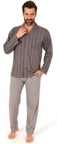 Heren doorknoop pyjama Normann 10190519 - Grijs - M/50