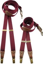 We Love Ties - Mini-me bretels - 100% made in NL, set buck burgundy - mauve