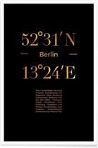JUNIQE - Poster Berlin Icons gouden -20x30 /Goud & Zwart