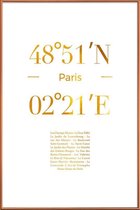 JUNIQE - Poster met kunststof lijst Paris gouden -20x30 /Goud & Wit