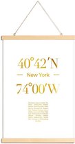 JUNIQE - Posterhanger New York gouden -20x30 /Goud & Wit