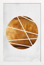 JUNIQE - Poster in houten lijst Circle -20x30 /Bruin & Wit