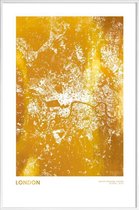 JUNIQE - Poster met kunststof lijst London gouden -20x30 /Goud & Wit