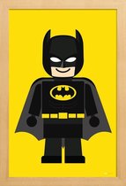 JUNIQE - Poster met houten lijst Batman Toy -40x60 /Geel & Zwart