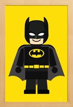 JUNIQE - Poster met houten lijst Batman Toy -13x18 /Geel & Zwart