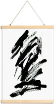 JUNIQE - Posterhanger Black Abstract -20x30 /Wit & Zwart