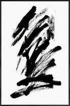 JUNIQE - Poster in kunststof lijst Black Abstract -60x90 /Wit & Zwart