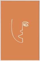 JUNIQE - Poster met kunststof lijst Perspective -60x90 /Bruin & Oranje