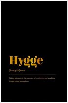 JUNIQE - Poster met kunststof lijst Hygge gouden -13x18 /Goud & Zwart
