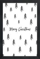 JUNIQE - Poster met houten lijst A Perfect Christmas -13x18 /Wit &