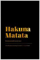JUNIQE - Poster met kunststof lijst Hakuna Matata gouden -20x30 /Goud