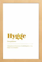 JUNIQE - Poster met houten lijst Hygge gouden -40x60 /Goud & Wit